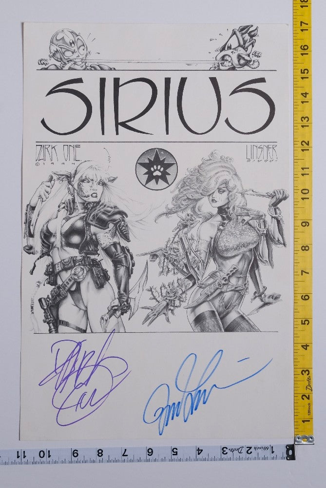 Sirius Comics - Dark One & Linsner Signed Poster - 1994 - New - Art