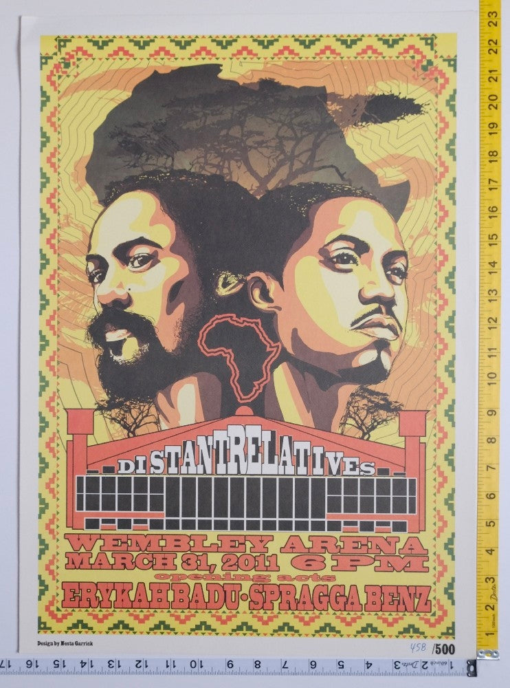 Distant Relatives / Erykah Badu - Wembley Arena 2011 Limited Concert Poster - 2011 - New - Art