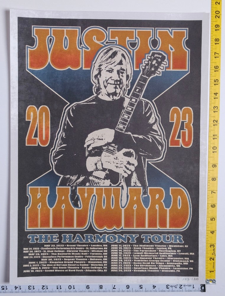 Justin Hayward / Moody Blues - The Harmony Tour 2023 Limited Poster /333 - 2023 - New - Art