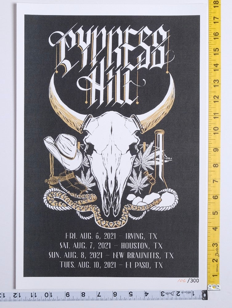 Cypress Hill - Texas TX 2021 Concert Poster Limited /300 - 2021 - New - Art