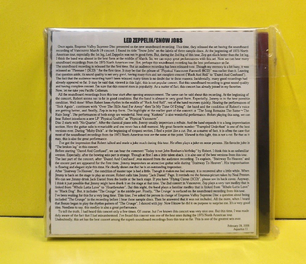 Led Zeppelin - Snow Jobs - 2006 - New - Sealed - CDs - 5xCD Set - Unofficial Release - Japan Import