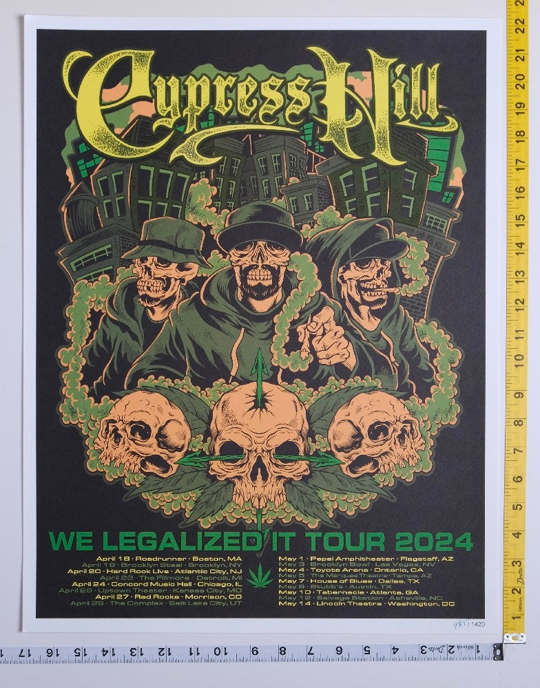 Cypress Hill - We Legalize It Tour 2024 Limited Poster /1420 - 2024 - New - Art