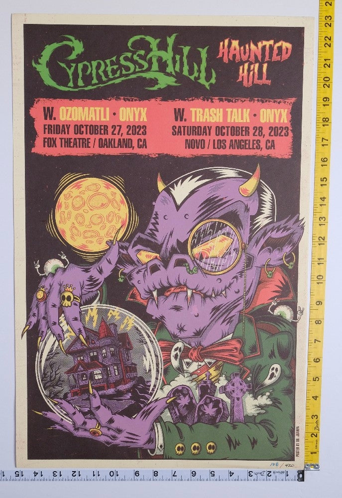 Cypress Hill / Onyx - Haunted Hill 2023 Limited /420 Poster By Dr. Juanpa  - 2023 - New - Art