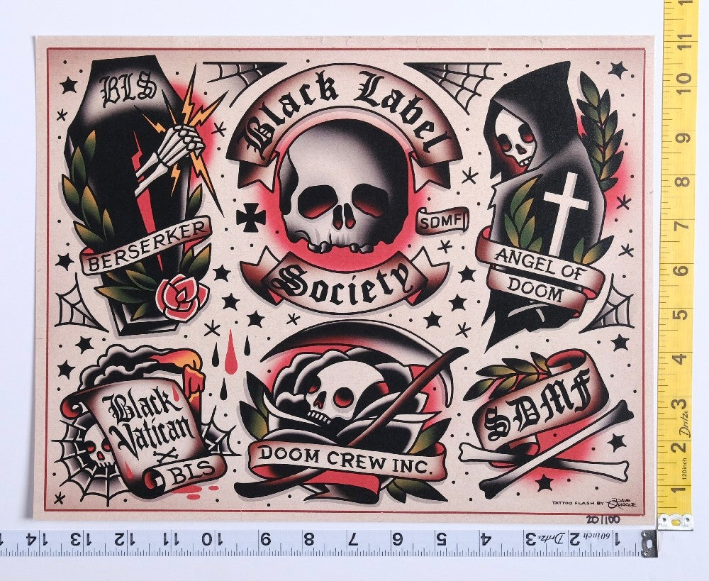 Black Label Society - Tattoo Flash By Dave Quiggle Limited /1100 - New - Art