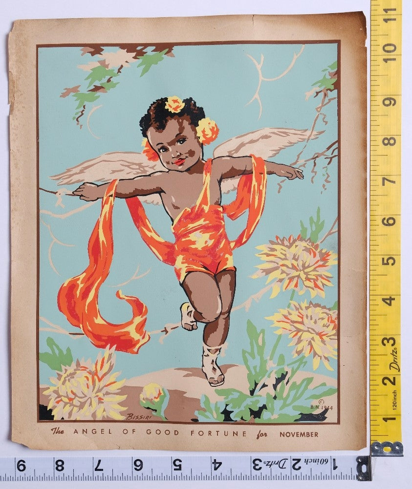 Bissiri  - The Angel Of Good Fortune For November Lithograph - 1944 - New - Art