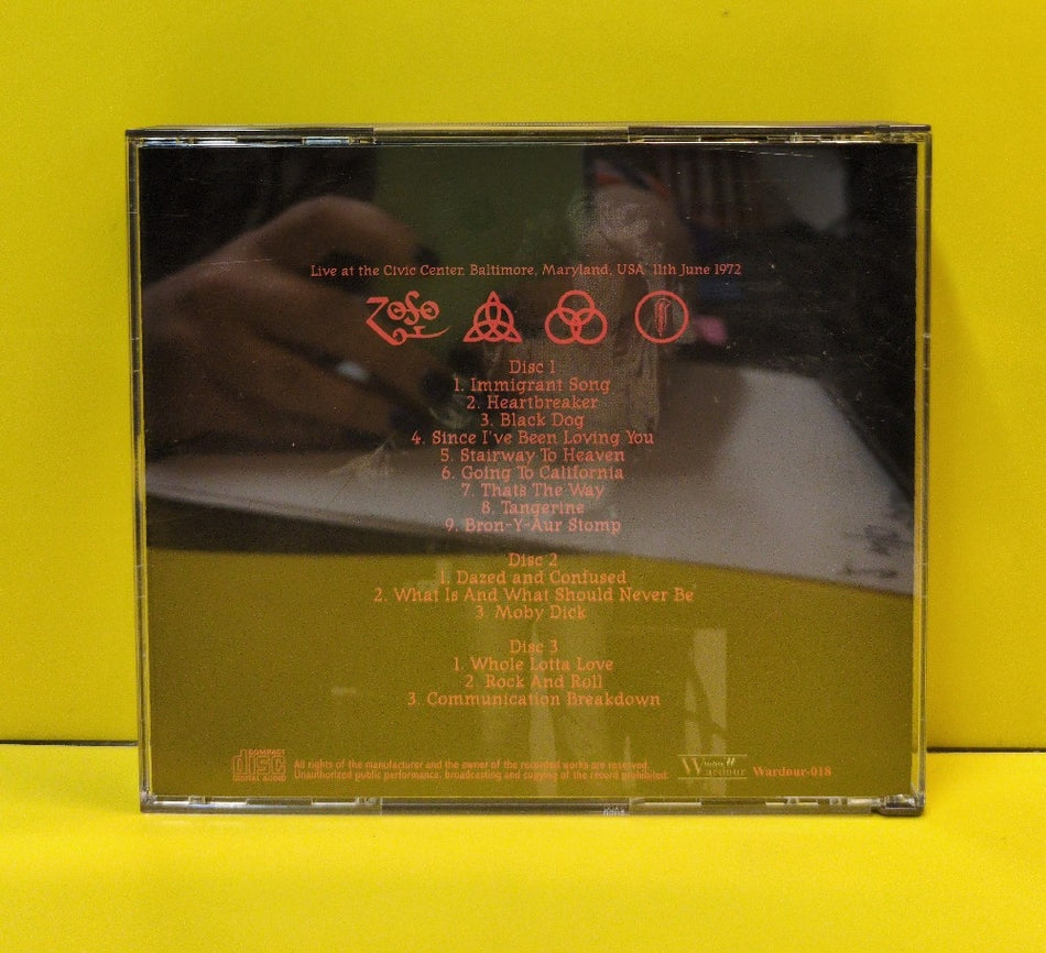 Led Zeppelin - Baltimore 1972 - 2005 - Wardour-018 - Used - VG++ - CDs - 3xCD - Unofficial Release - Japan Import