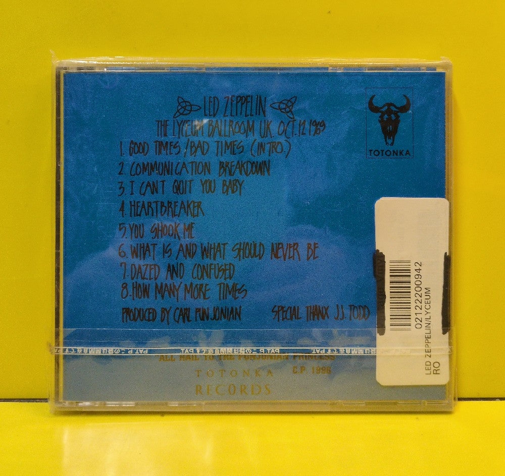 Led Zeppelin - The Lyceum Ballroom U.K. 10/12/69 - 1996 - CDPRO-23 - New - Sealed - CDs - Unofficial Release