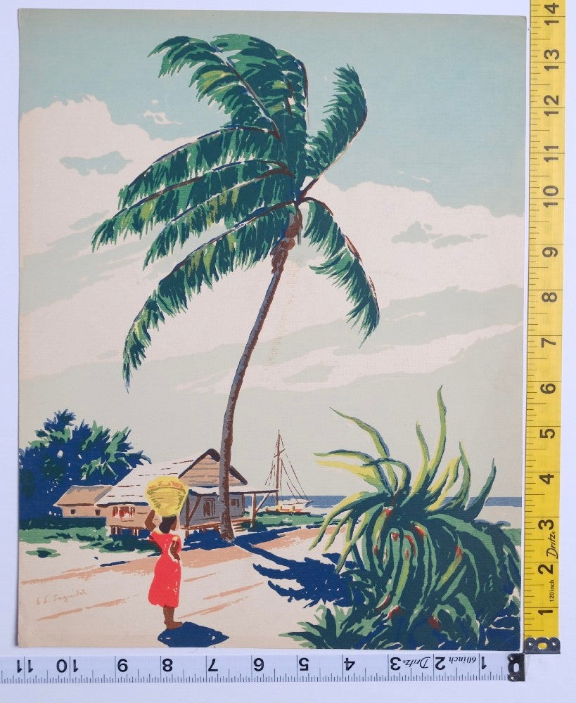 F. C. Saguild - Caribbean Art Serigraph 1950s - 1950 - Used - Art