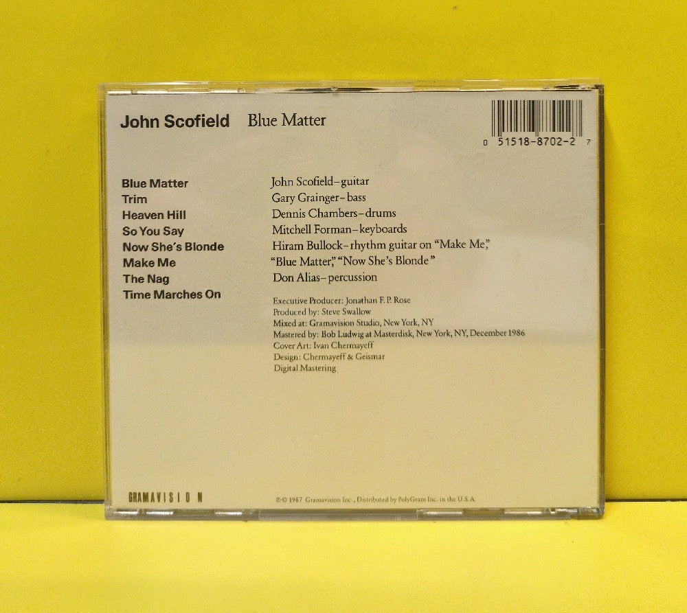 John Scofield - Blue Matter - 1987 - 18-8702-2 - Used - EX - CDs