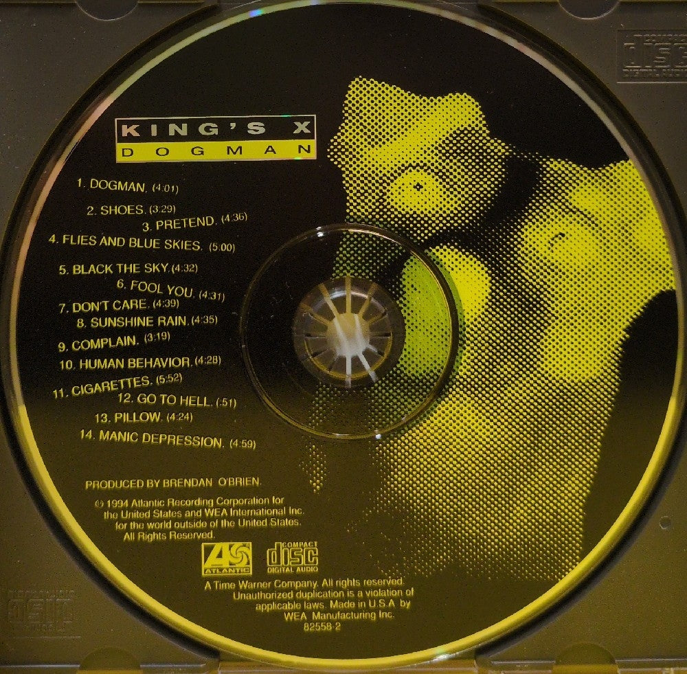 King's X - Dogman - 1994 - 82558-2 - Used - EX - CDs - Red Cover, Yellow Disc