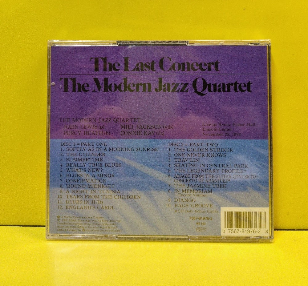 The Modern Jazz Quartet - The Last Concert - 7567-81976-2 - New - Sealed - CDs - 2xCD - Reissue - European Import