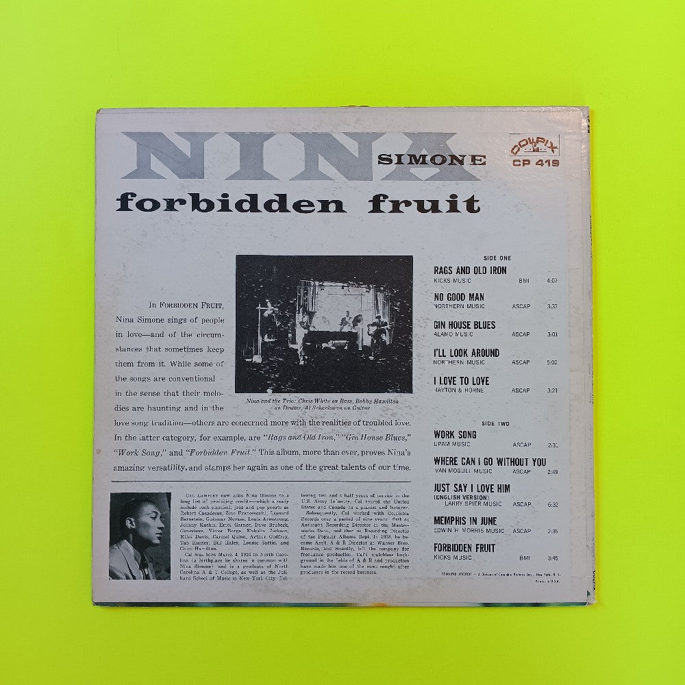 Nina Simone - Forbidden Fruit - 1961 - SCP 419 - Used - VG++ - Vinyl