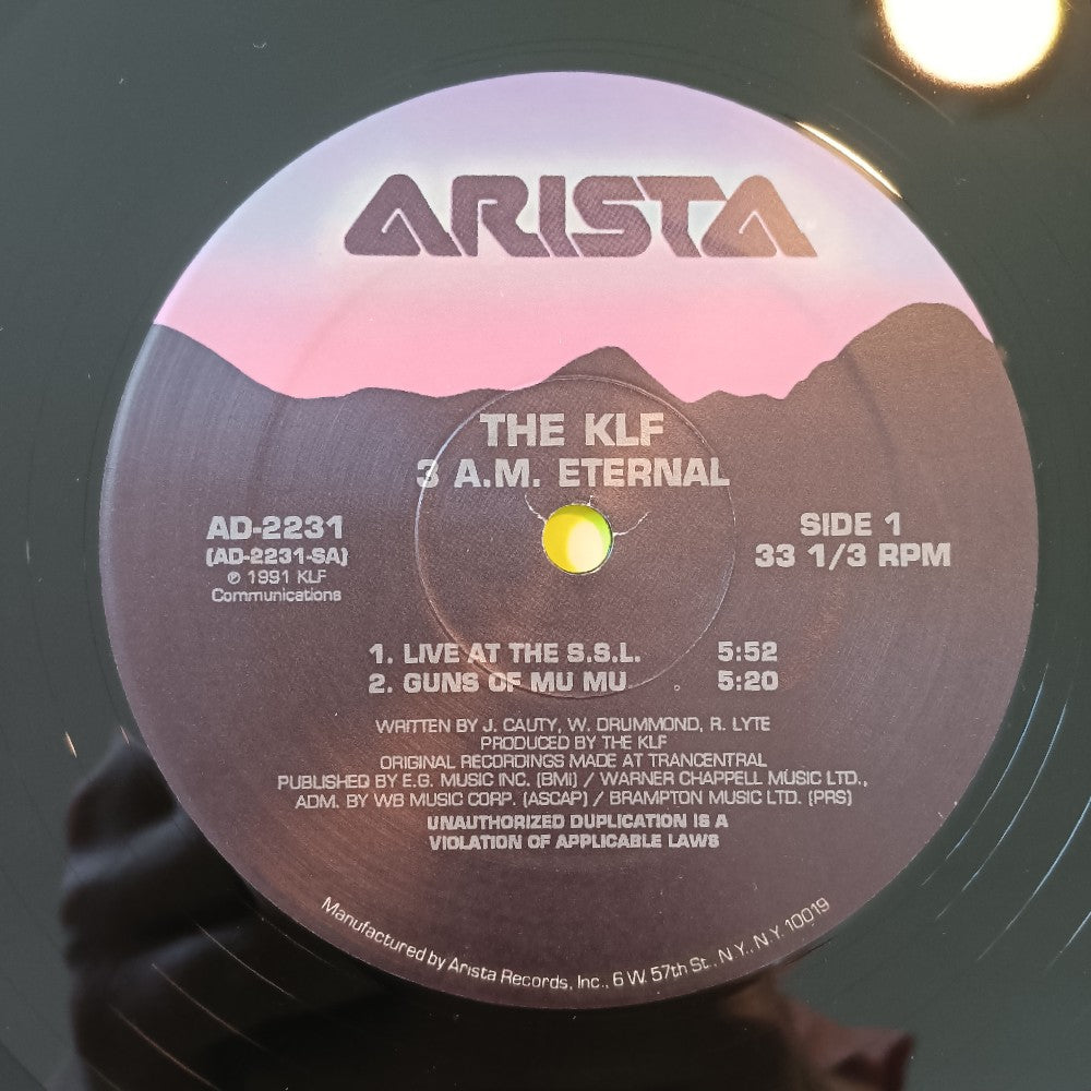 The KLF - 3 A.M. Eternal (Live At The S.S.L.) - 1991 - AD-2231 - Used - EX - Vinyl