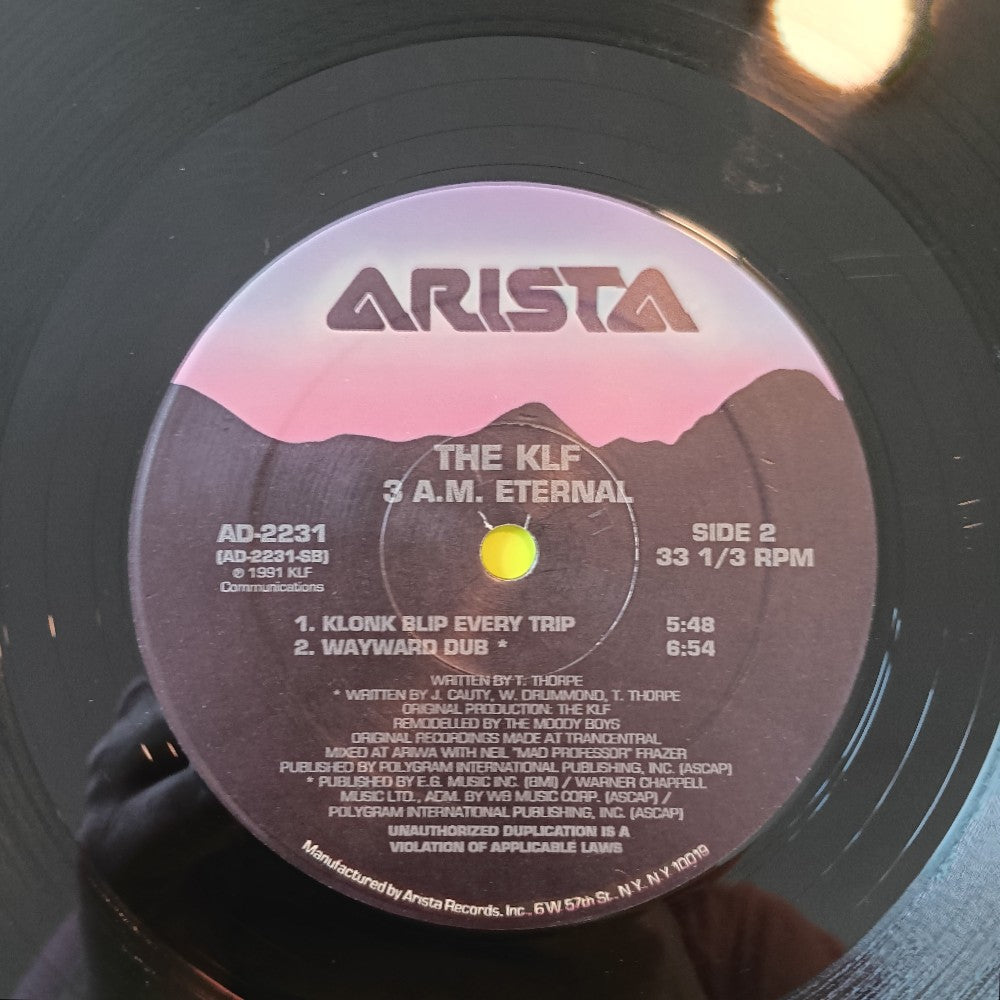 The KLF - 3 A.M. Eternal (Live At The S.S.L.) - 1991 - AD-2231 - Used - EX - Vinyl