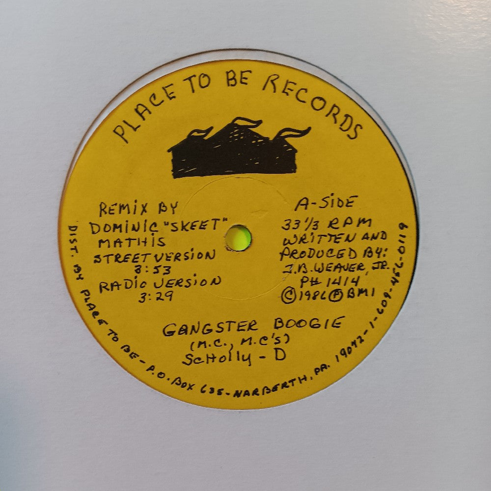 Scholly D / Schoolly D - Gangster Boogie / Maniac 12" - 1986 - P #1414 - Used - VG++ - Vinyl