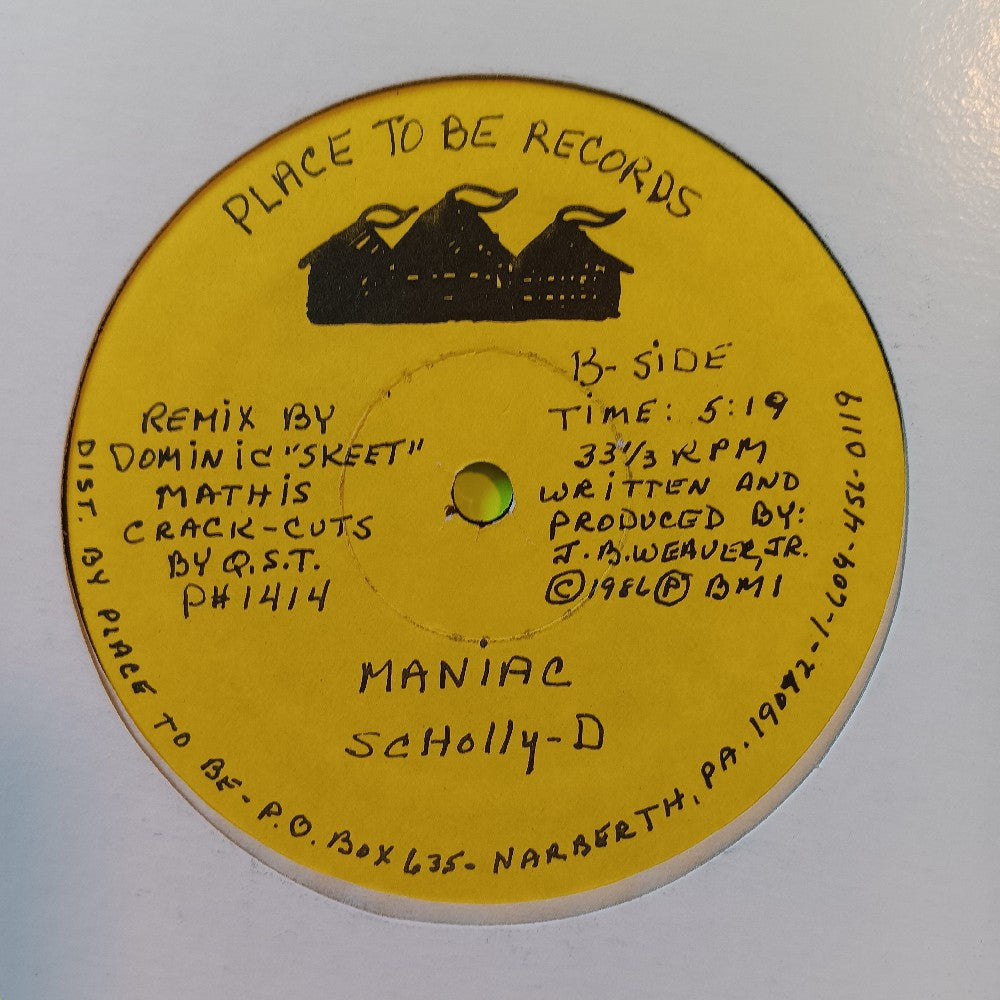 Scholly D / Schoolly D - Gangster Boogie / Maniac 12" - 1986 - P #1414 - Used - VG++ - Vinyl