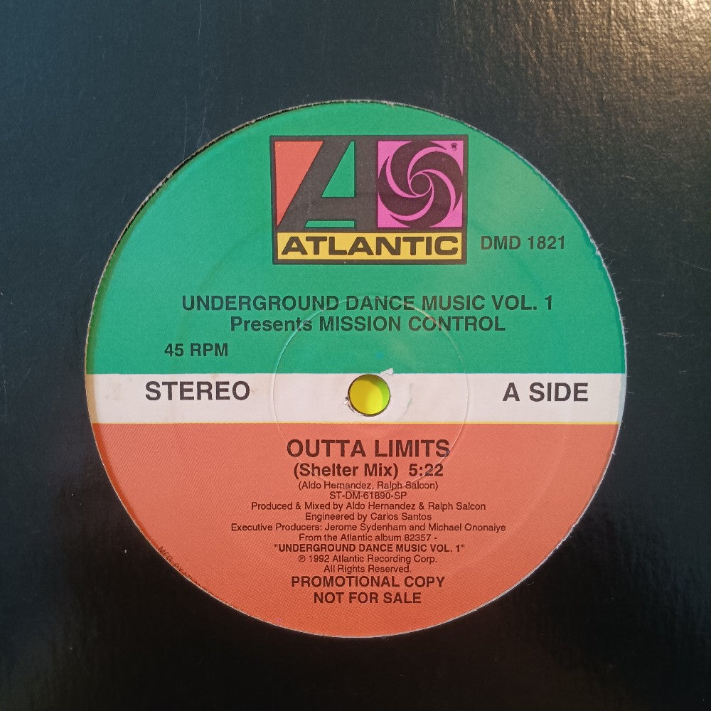 Mission Control - Outta Limits 12" PROMO - 1992 - DMD 1821 - Used - VG++ - Vinyl