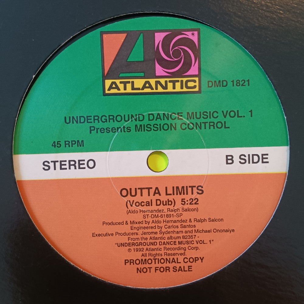 Mission Control - Outta Limits 12" PROMO - 1992 - DMD 1821 - Used - VG++ - Vinyl