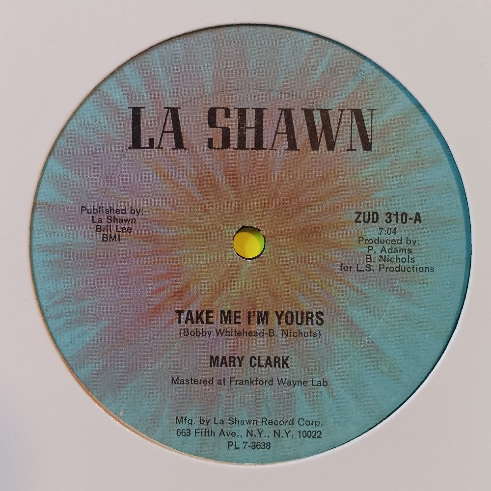 Mary Clark - Take Me I'm Yours 12" - 1980 - ZUD 310 - Used - VG++ - Vinyl