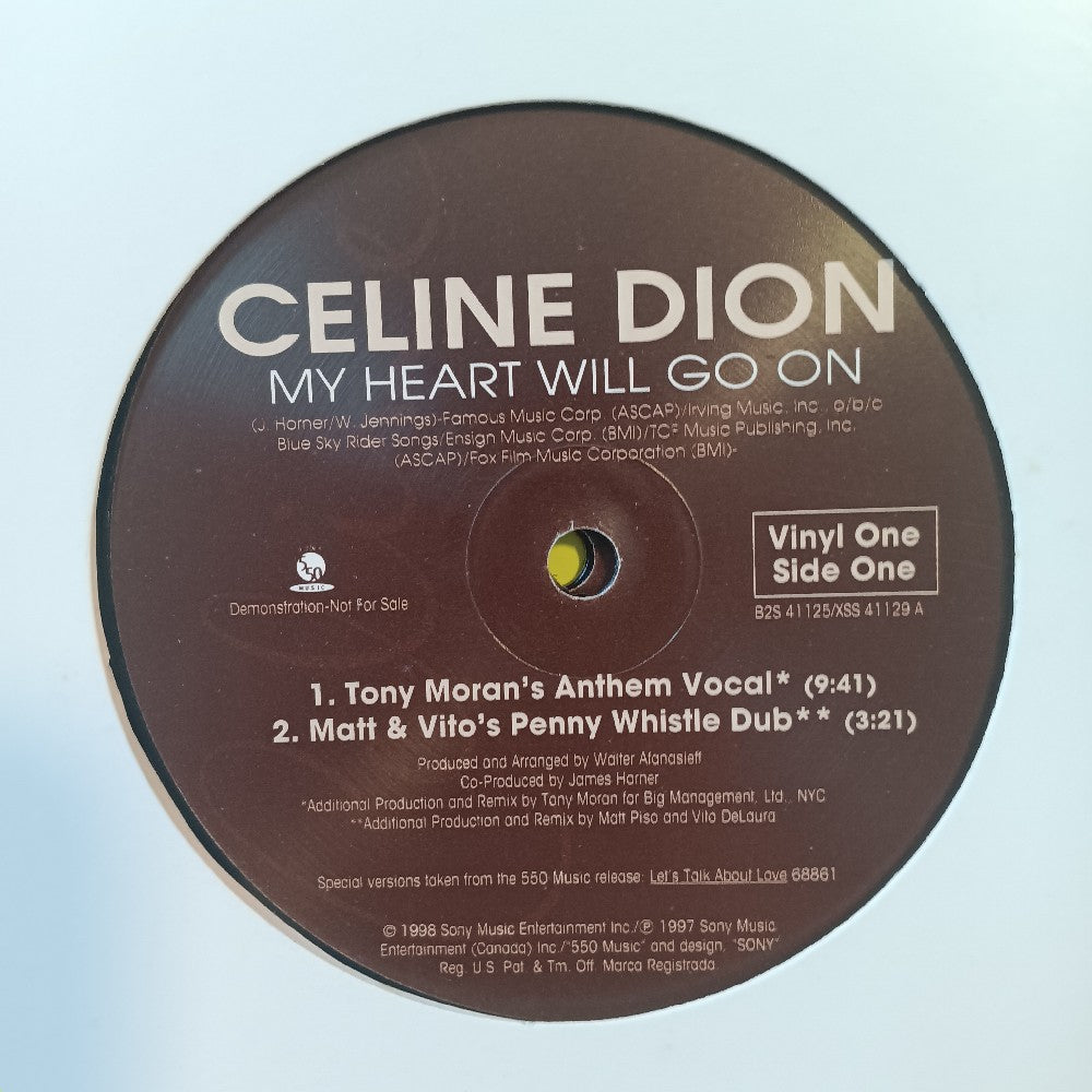 Celine Dion - My Heart Will Go On 2x 12" PROMO - 1998 - B2S 41125 - Used - VG++ - Vinyl