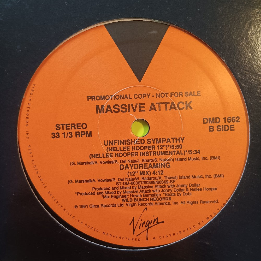 Massive Attack - Unfinished Sympathy 12" PROMO - 1991 - DMD 1662 - Used - VG++ - Vinyl