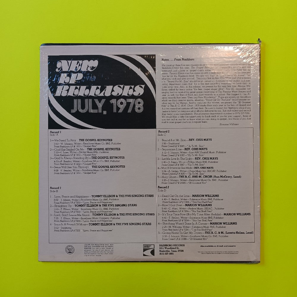 Various - Nashboro Sampler July 1978 - 1978 - 0016 - New - Sealed - Vinyl