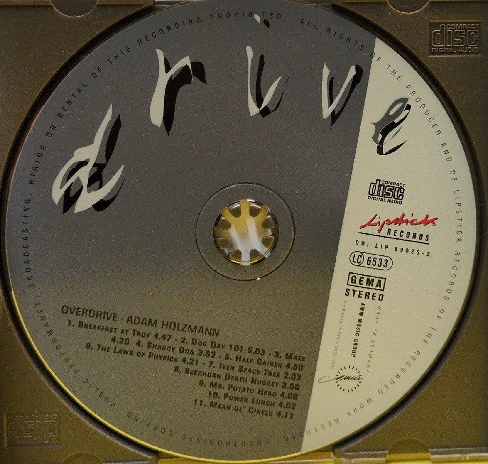 Adam Holzman - Overdrive - 1994 - LIP 89025-2 - Used - EX - CDs - Germany Import