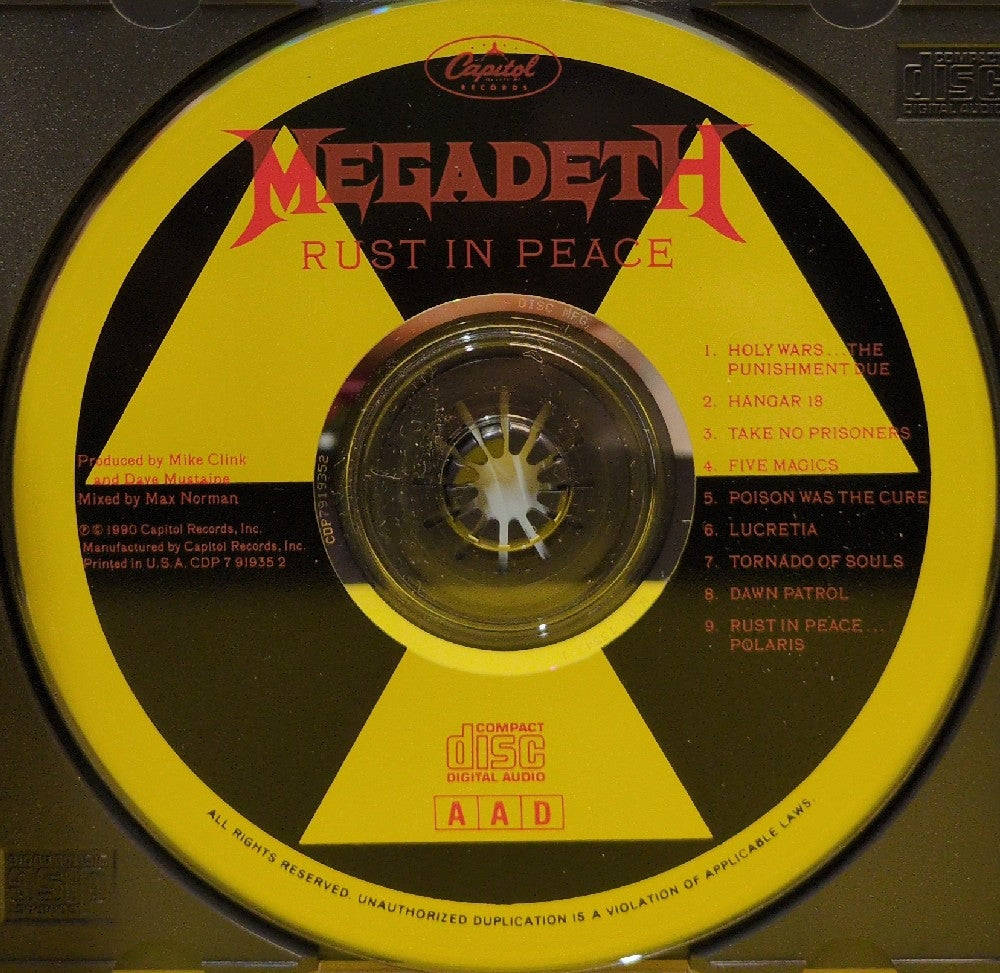 Megadeth - Rust In Peace - 1990 - CDP 7 91935 2 - Used - EX - CDs