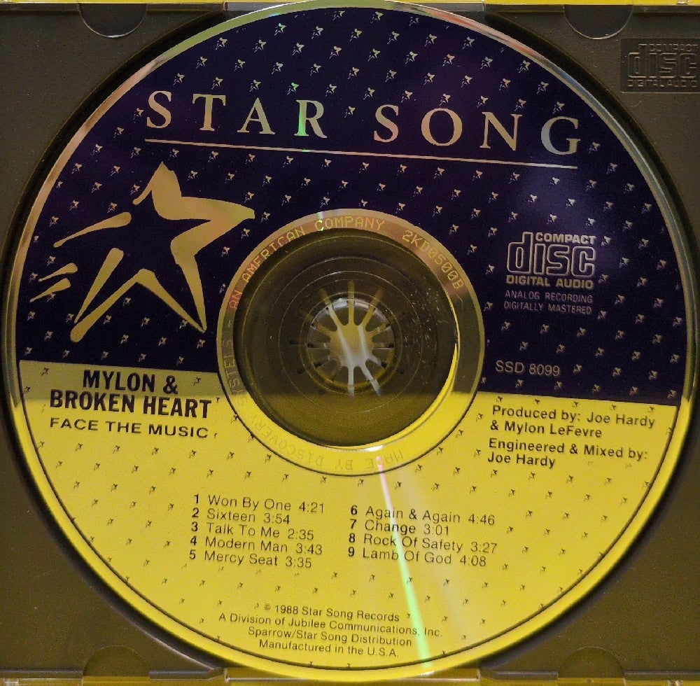 Mylon & Broken Heart - Face The Music - 1988 - SSD 8099 - Used - EX - CDs - Purple Disc