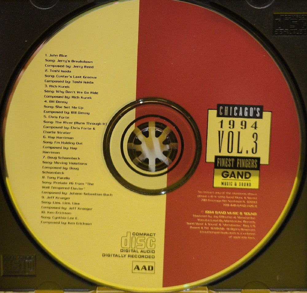 Various - Chicago's Finest Fingers Vol. 3 - 1994 - G 94001 - Used - EX - CDs