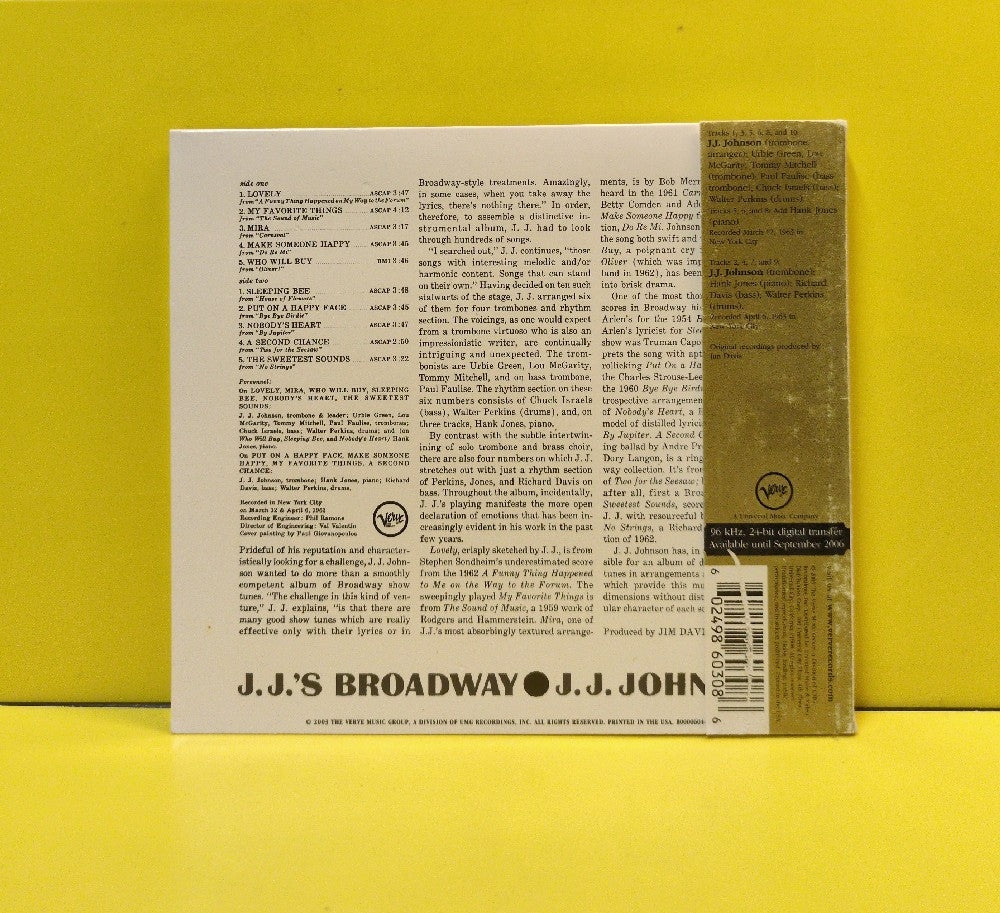 J. J. Johnson - J.J.'s Broadway - 2003 - B0000604-02 - Used - EX - CDs - Reissue - Remastered - Limited Edition