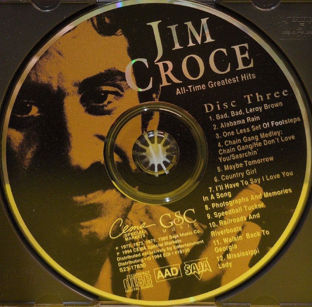 Jim Croce - 36 All-Time Greatest Hits - 1994 - #15100 - Used - EX - CDs - 3xCD Set