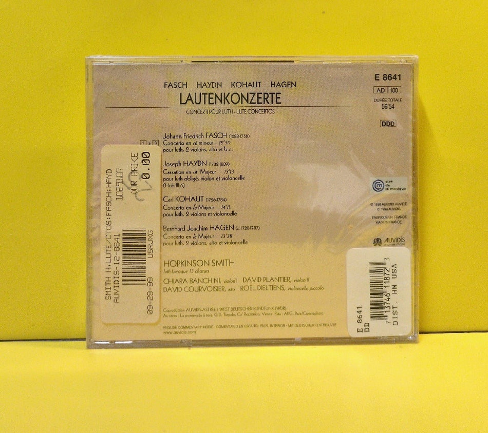 Hopkinson Smith, Fasch, Haydn, Kohaut, Hagen - Laurenkonzerte = Concertos Pour Luth = Lute Concertos - 1999 - E 8641 - New - Sealed - CDs