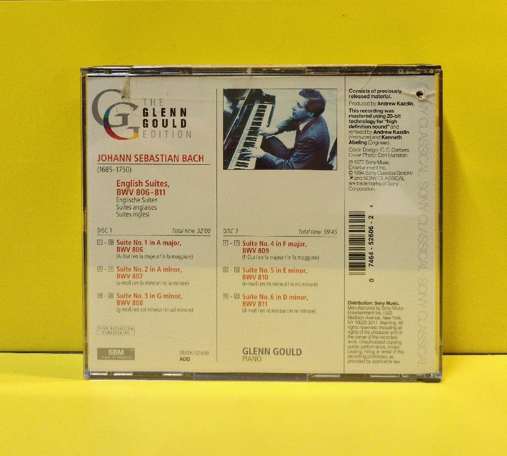 Bach, Glenn Gould - English Suites BWV 806–811 - 1994 - SM2K 52606 - Used - EX - CDs - 2xCD