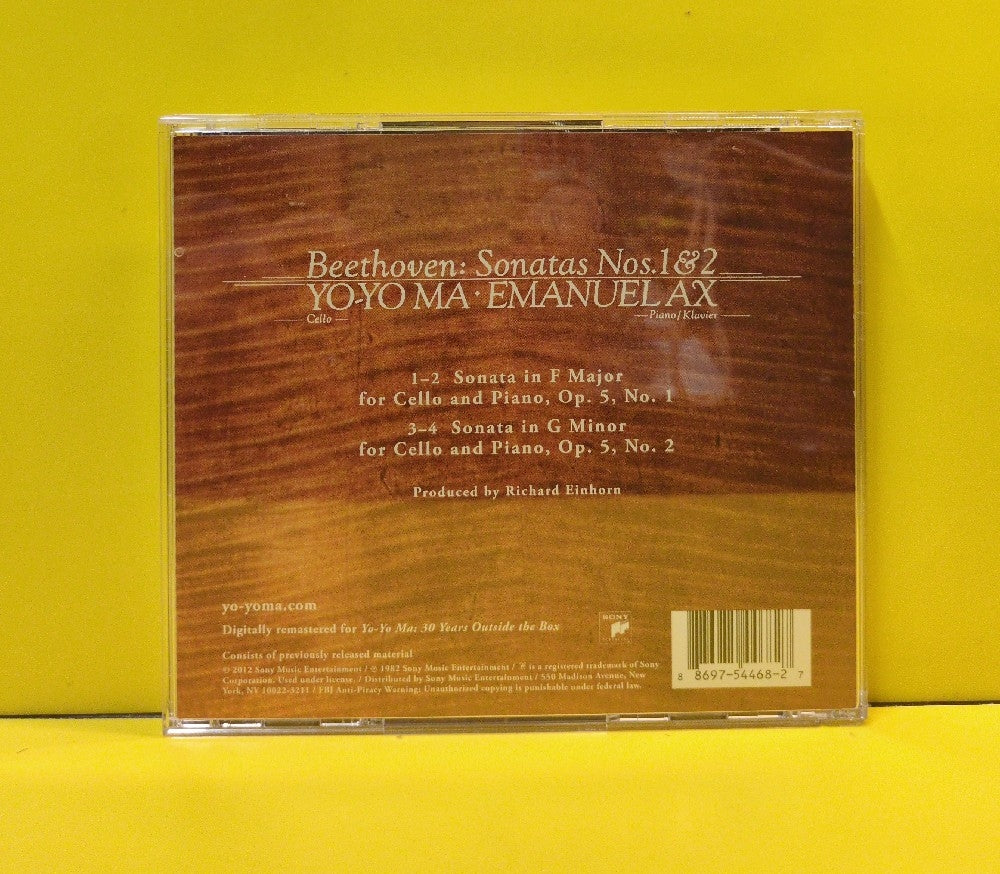 Yo-Yo Ma, Emanuel Ax - Beethoven: Sonatas Nos. 1 & 2 - 2012 - 88697 54468 2 - Used - EX - CDs - Reissue