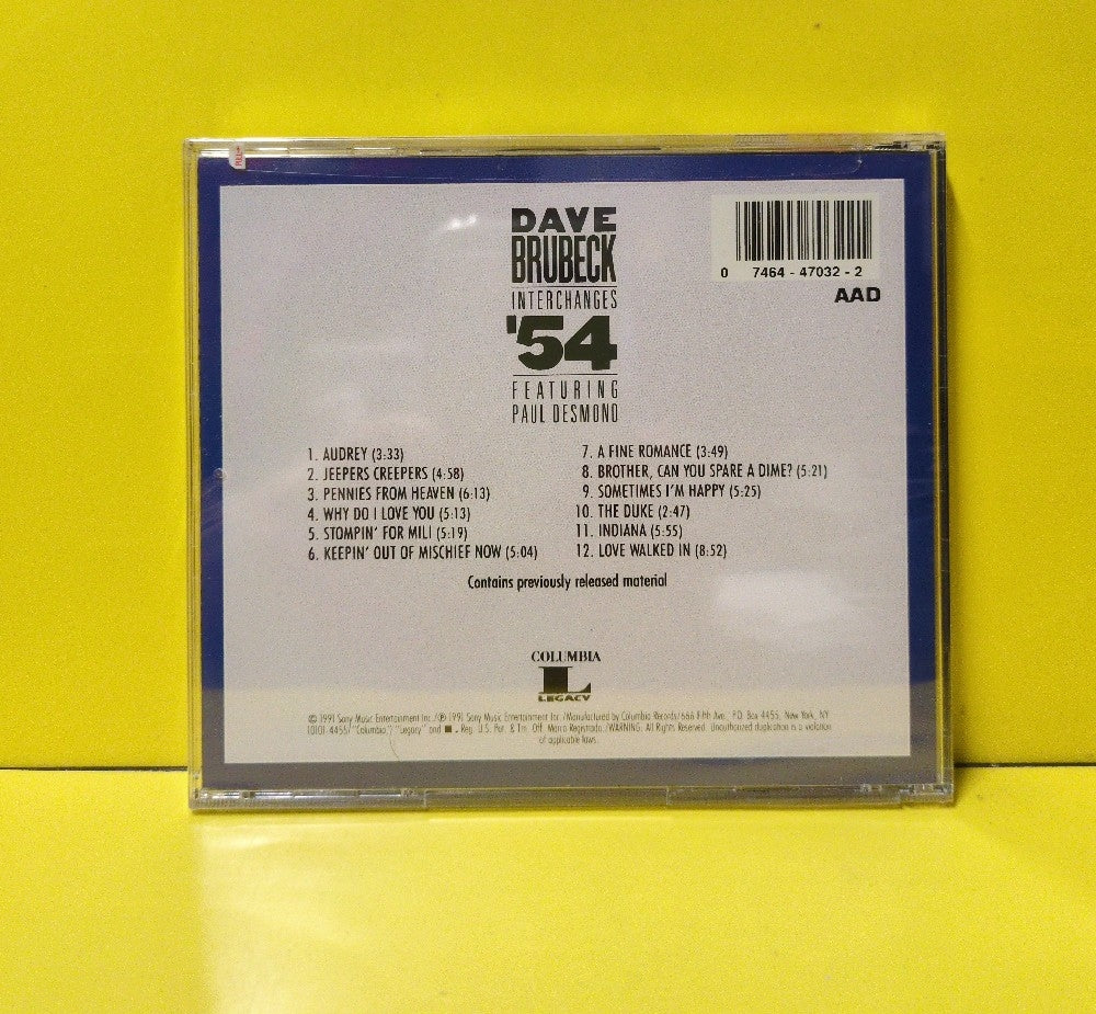 Dave Brubeck Featuring Paul Desmond - Interchanges '54 - 1991 - CK 47032 - New - Sealed - CDs - Remastered