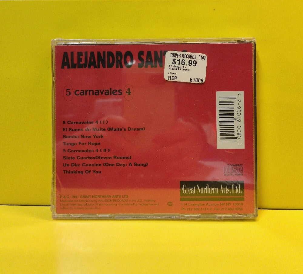 Alejandro Santos - 5 Carnavales 4 - 1991 - GNA 61006.2 - New - Sealed - CDs