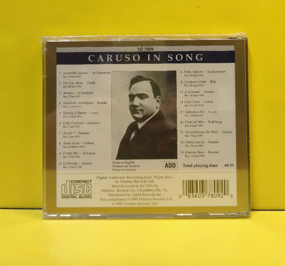 Enrico Caruso - Caruso In Song - 1990 - NI 7809 - New - Sealed - CDs - UK Import