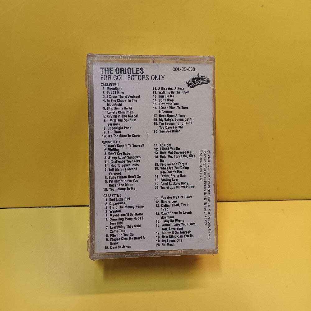 The Orioles - For Collectors Only 3 Cassette Set - 1992 - COL-8801 - New - Sealed - Cassettes