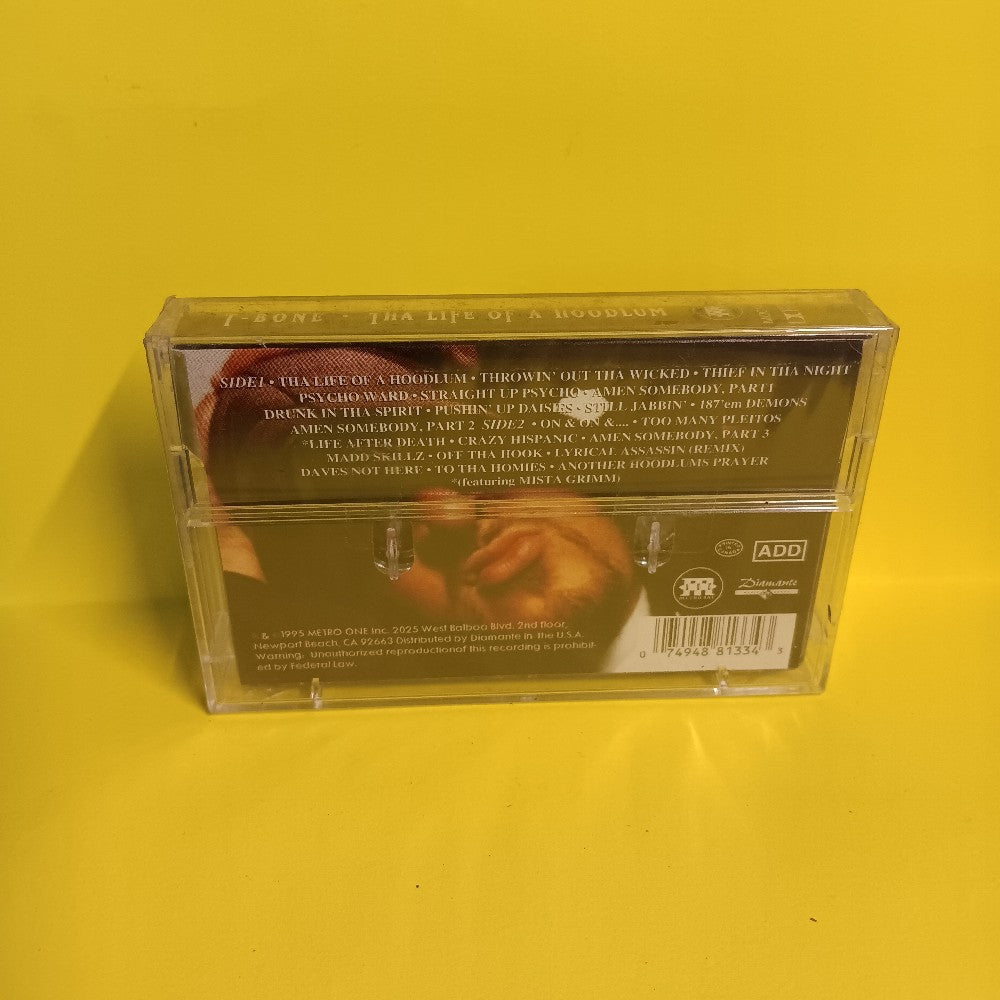 T-Bone - Tha Life Of A Hoodlum - 1995 - MOC1334 - New - Sealed - Cassettes