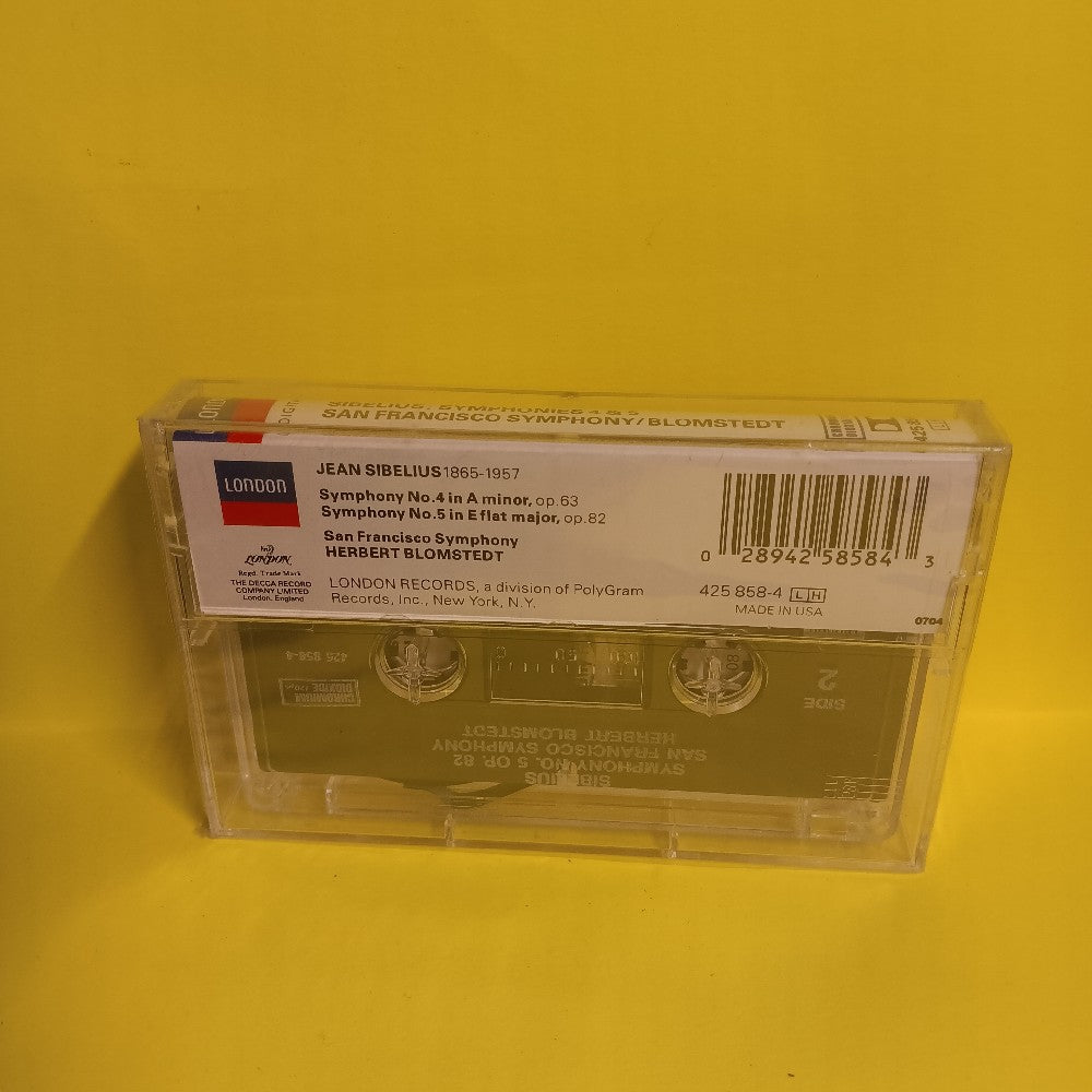Herbert Blomstedt / San Fransisco Symphony - Sibelius: Symphonies 4 & 5 - 1991 - 425 858-4 - New - Sealed - Cassettes