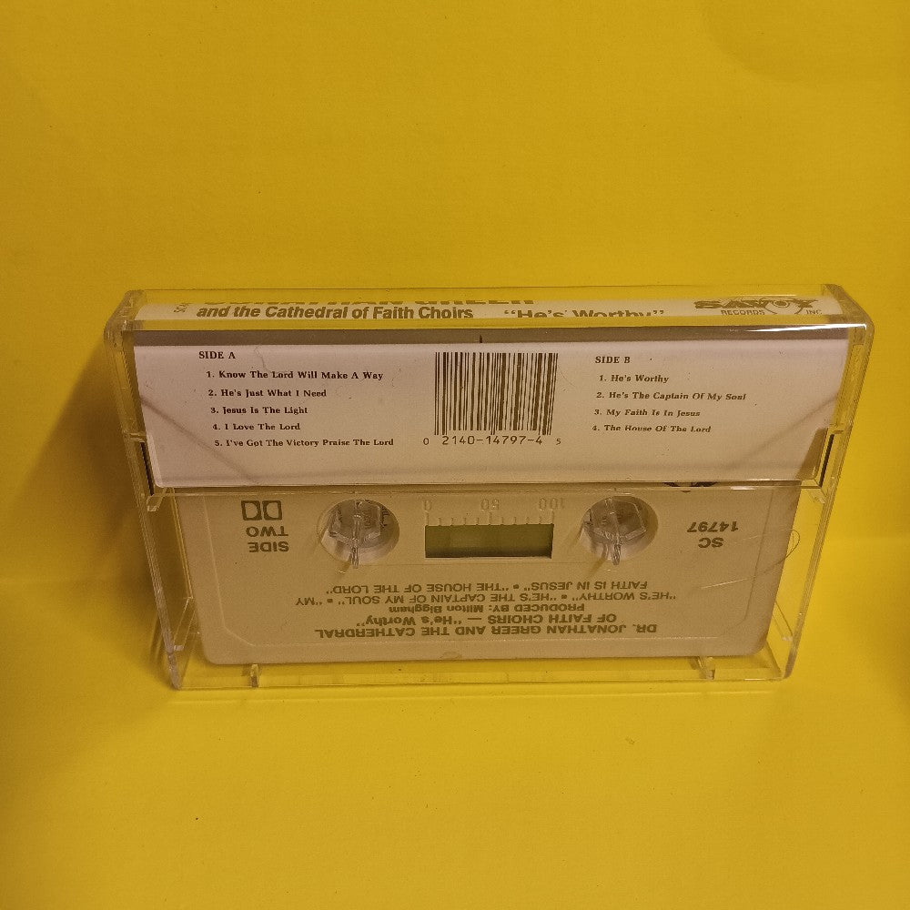 Jonathan Greer & The Cathedral Of Faith Choirs - He's Worthy - 1989 - SC-14797 - Used - EX - Cassettes