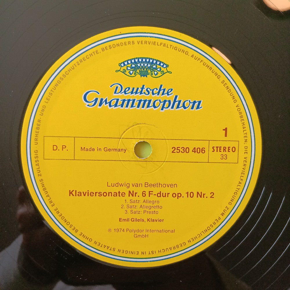 Emil Gilels - Beethoven: Appasionata Op. 57 GERMANY - 1974 - 2530 406 - Used - VG++ - Vinyl
