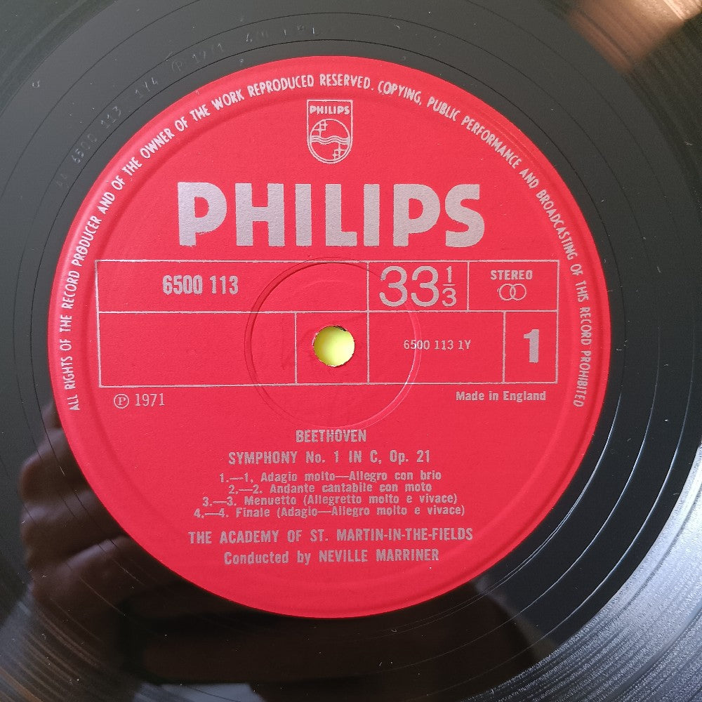 Neville Marriner - Beethoven: Symphonies Nos 1 & 2 UK - 1971 - 6500 113 - Used - EX - Vinyl
