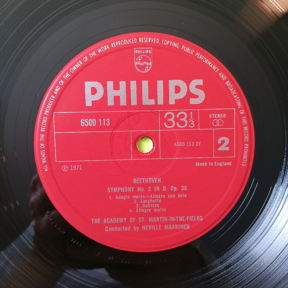 Neville Marriner - Beethoven: Symphonies Nos 1 & 2 UK - 1971 - 6500 113 - Used - EX - Vinyl