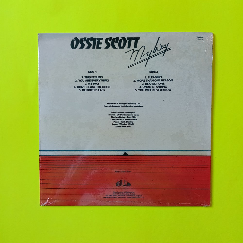 Ossie Scott - My Way UK - 1979 - TDWD9 - New - Sealed - Vinyl