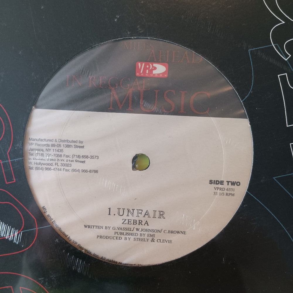 Sealed Paul & Mr. Vegas / Zebra - Hot Gal Today / Unfair 12" - 2000 - VPRD6331 - New - Sealed - Vinyl