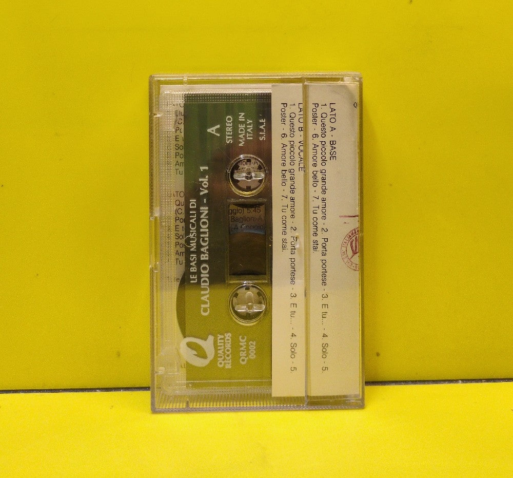 Unknown Artist - Le Basi Musicali Di Claudio Baglioni Vol. 1 - 1990 - QRMC0002 - Used - EX - Cassettes - Italy Import