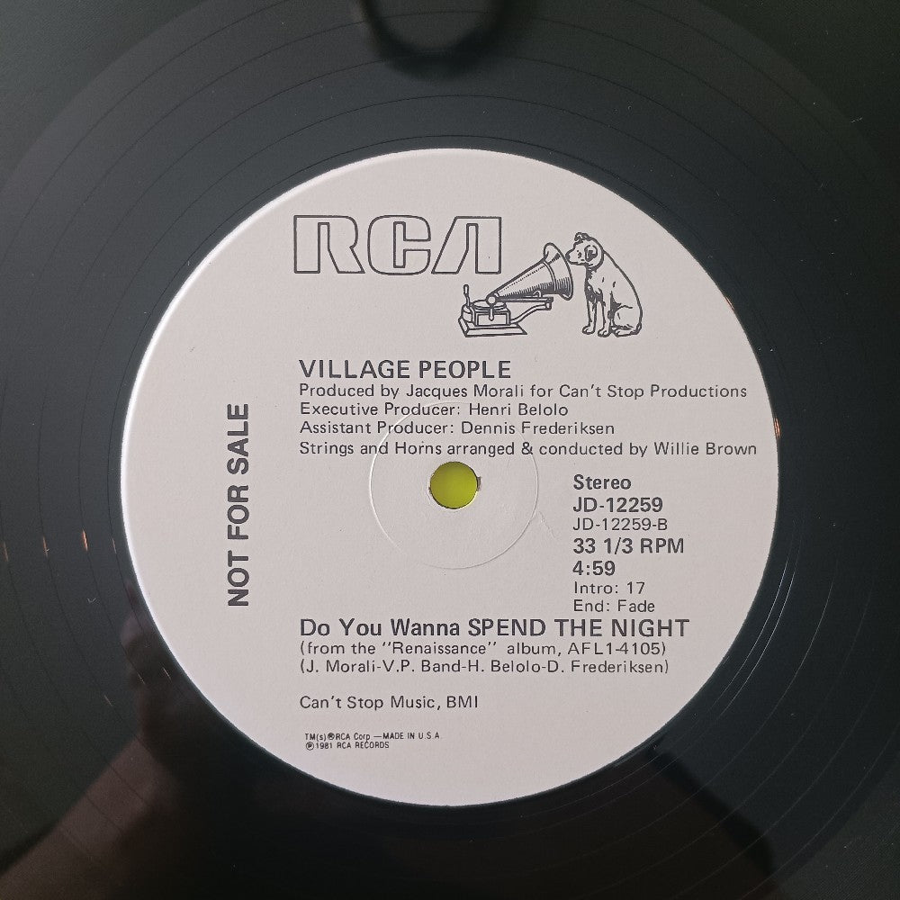 Village People - 5 O'Clock In The Morning 12" PROMO - 1981 - JD 12259 - Used - VG++ - Vinyl