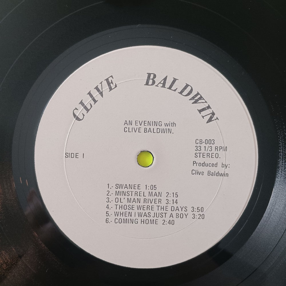 Clive Baldwin - An Evening With Clive Baldwin AUTOGRAPHED - 1980 - CB003 - Used - EX - Vinyl